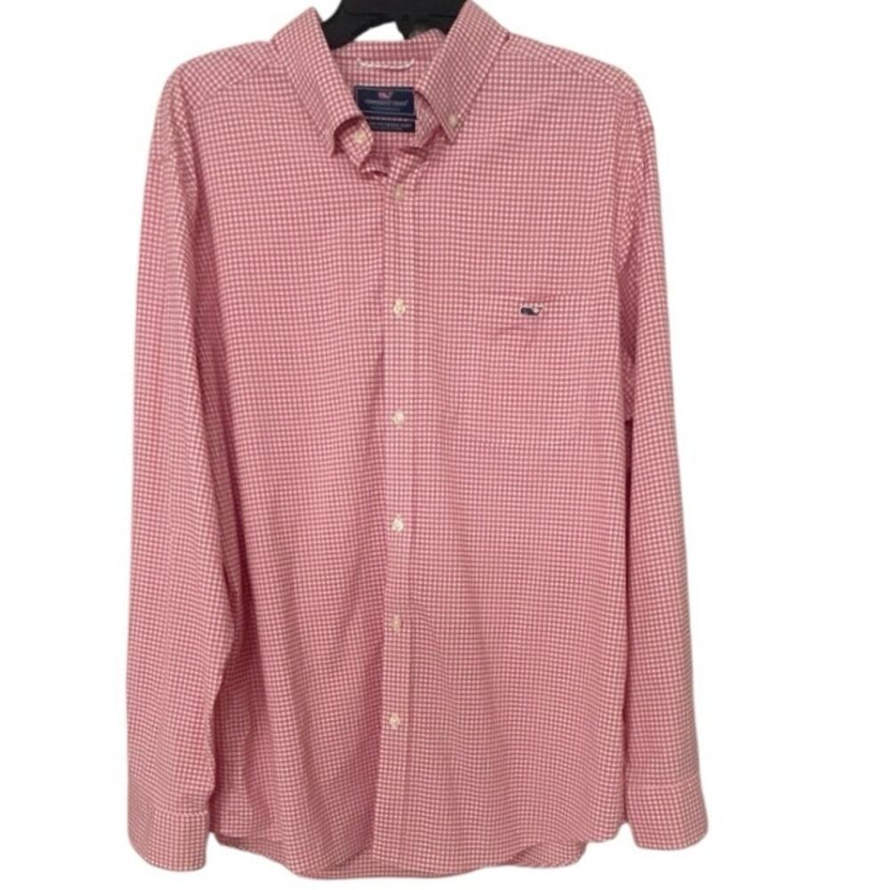 Vineyard Vines Performance Tech Nylon Tucker Shirt XL Gingham Button Down Preppy
